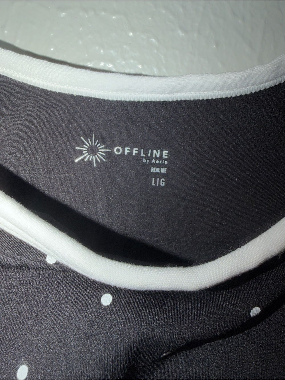 aerie Black Polka Dot Bralette with White Trim - Picture 4 of 4